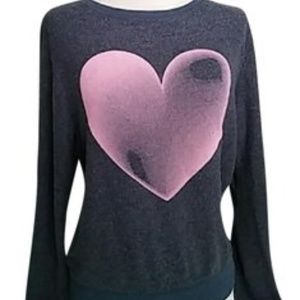 Wildfox Blue with A Pink Heart Sweater